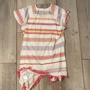 XL Indigo Soul Tunic Top/Swimsuit Cover Up with Fringe